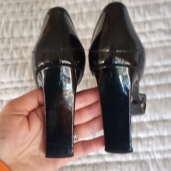 Hugo Boss High Heel Sandals Black Patent Leather 9 - Picture 6 of 12